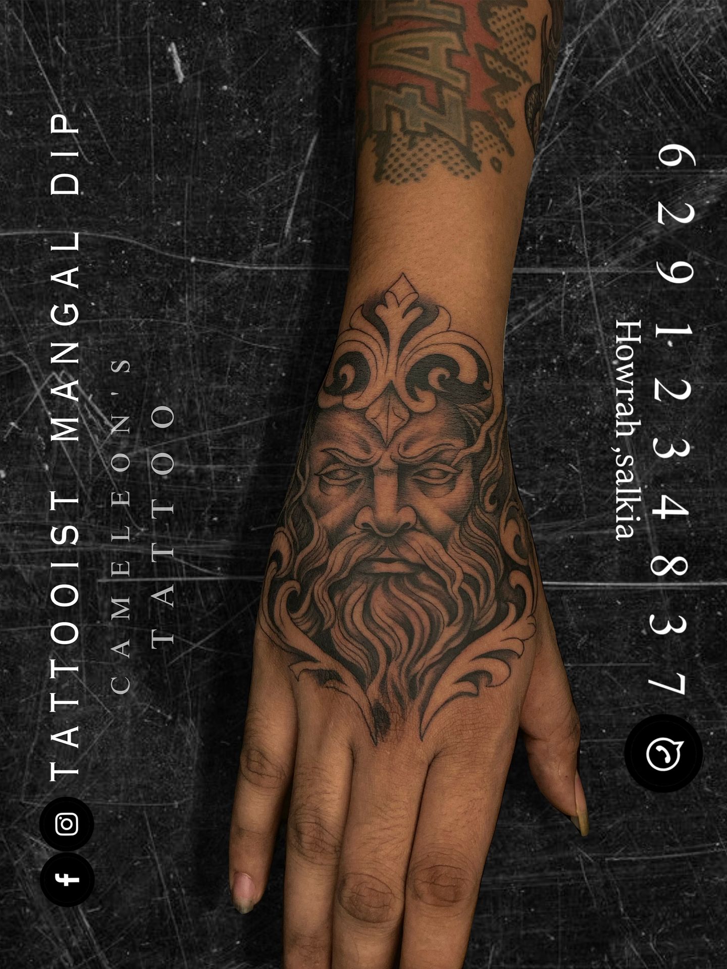 Zeus tattoo represents power, authority, and strength, usually depicting the Greek king of gods as a majestic, bearded figure wielding lightning bolts.